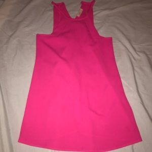 A simple hot pink dress.